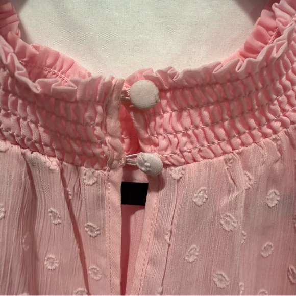 Torrid Pink Chiffon Clip Dot Halter Neck Tank 1X Blouse Girly Preppy Barbiecore - Picture 12 of 16